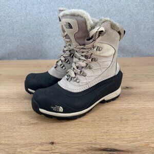 The North Face Beige and Black Winter Boots